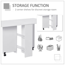 Load image into Gallery viewer, Versatile Folding Mobile Dining Table with Storage &amp; Wheels - Space-Saving Design
