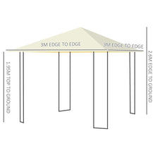 Load image into Gallery viewer, Chic 3m x 3m Outdoor Gazebo - Elegant Cream-White Canopy for Any Event
