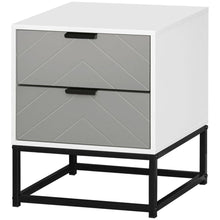 Load image into Gallery viewer, Stylish 2-Drawer Bedside Cabinet with Sturdy Metal Base - Modern Storage Solution
