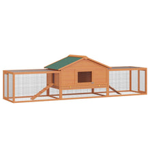 Load image into Gallery viewer, Deluxe Wooden Rabbit Hutch: Spacious Multi-Tier Pet Habitat with Outdoor Run
