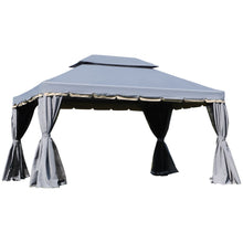 Load image into Gallery viewer, 3x4m Grey Aluminium Gazebo with Tiered Roof &amp; Mesh Sides - Perfect for Outdoor Events
