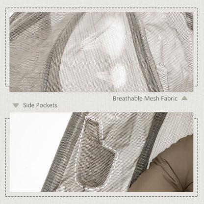 Cozy Khaki Hanging Egg Chair with Stand & Cushion – Perfect for Relaxation!