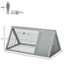 Load image into Gallery viewer, Cozy Triangle Rabbit Hutch with Outdoor Space - Ideal for Bunnies &amp; Guinea Pigs
