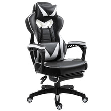Load image into Gallery viewer, Ergonomic Reclining Gaming Chair with Footrest - Stylish White Office Comfort
