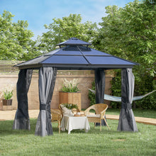Load image into Gallery viewer, Spacious 3x3m Hardtop Gazebo with Steel Frame, Curtains &amp; Insect Netting
