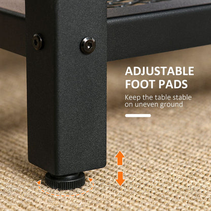 Stylish 2-Tier Coffee Table with Storage - Rustic Wood Grain & Black Frame