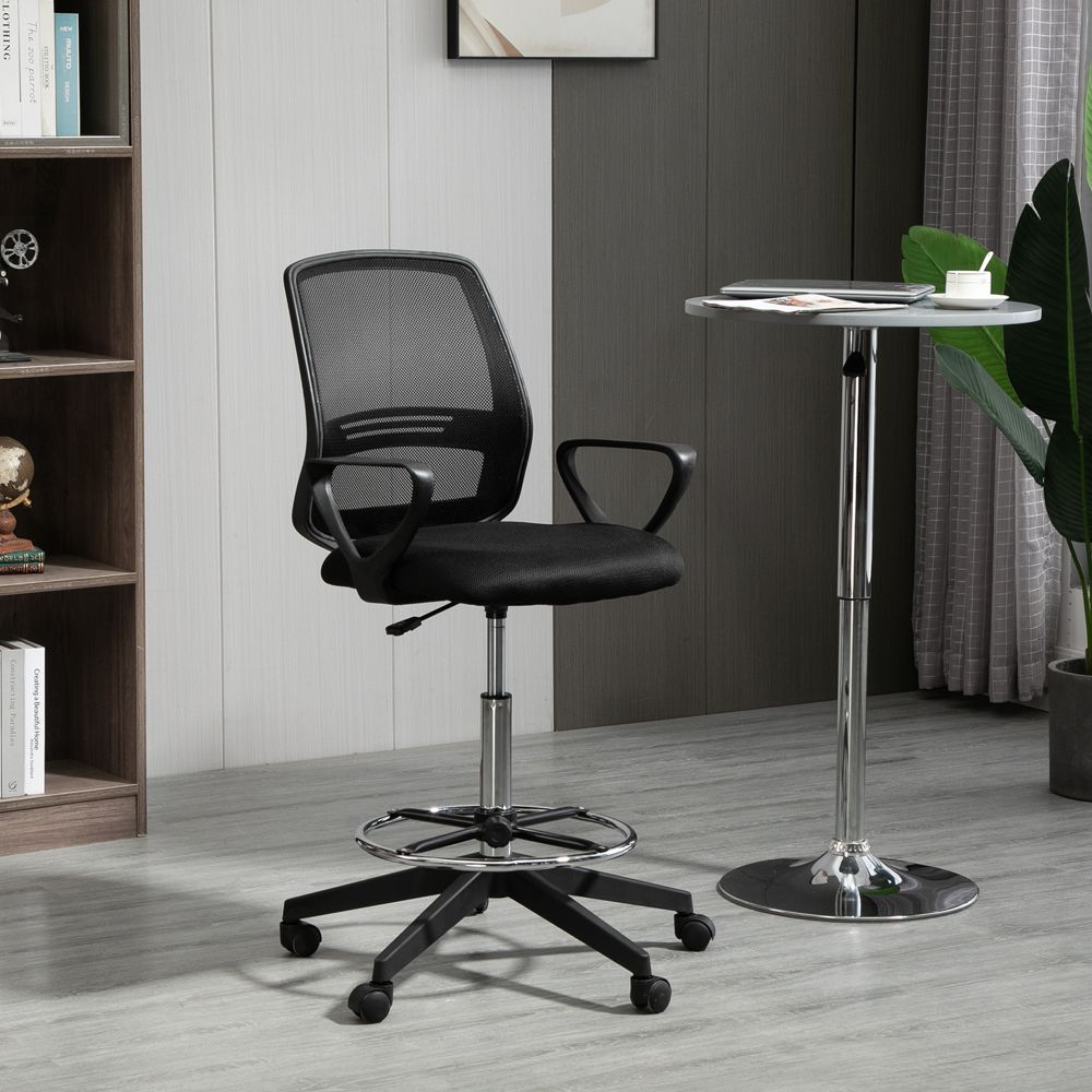 Ergonomic Tall Drafting Chair with Adjustable Height & Footrest for Comfort