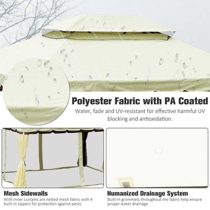 Elegant 3x4m Vented Aluminum Gazebo - Cream White for Perfect Outdoor Gatherings