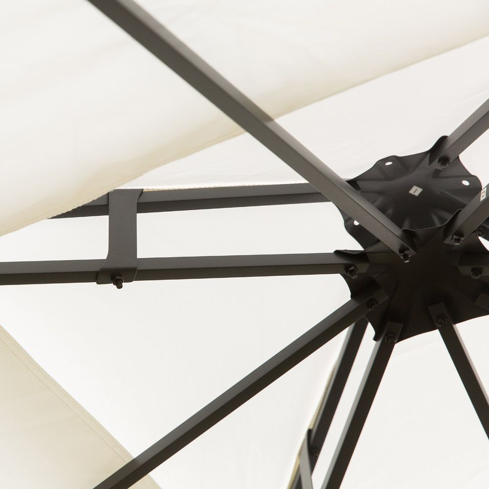 Elegant Cream 3m x 3m Vented Roof Metal Frame Garden Gazebo for Stylish Outdoor Living