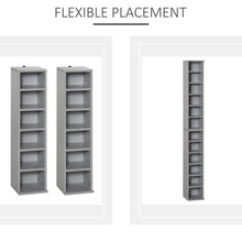 Load image into Gallery viewer, Dual Adjustable CD Media Tower Rack - Stylish Grey Storage Solution

