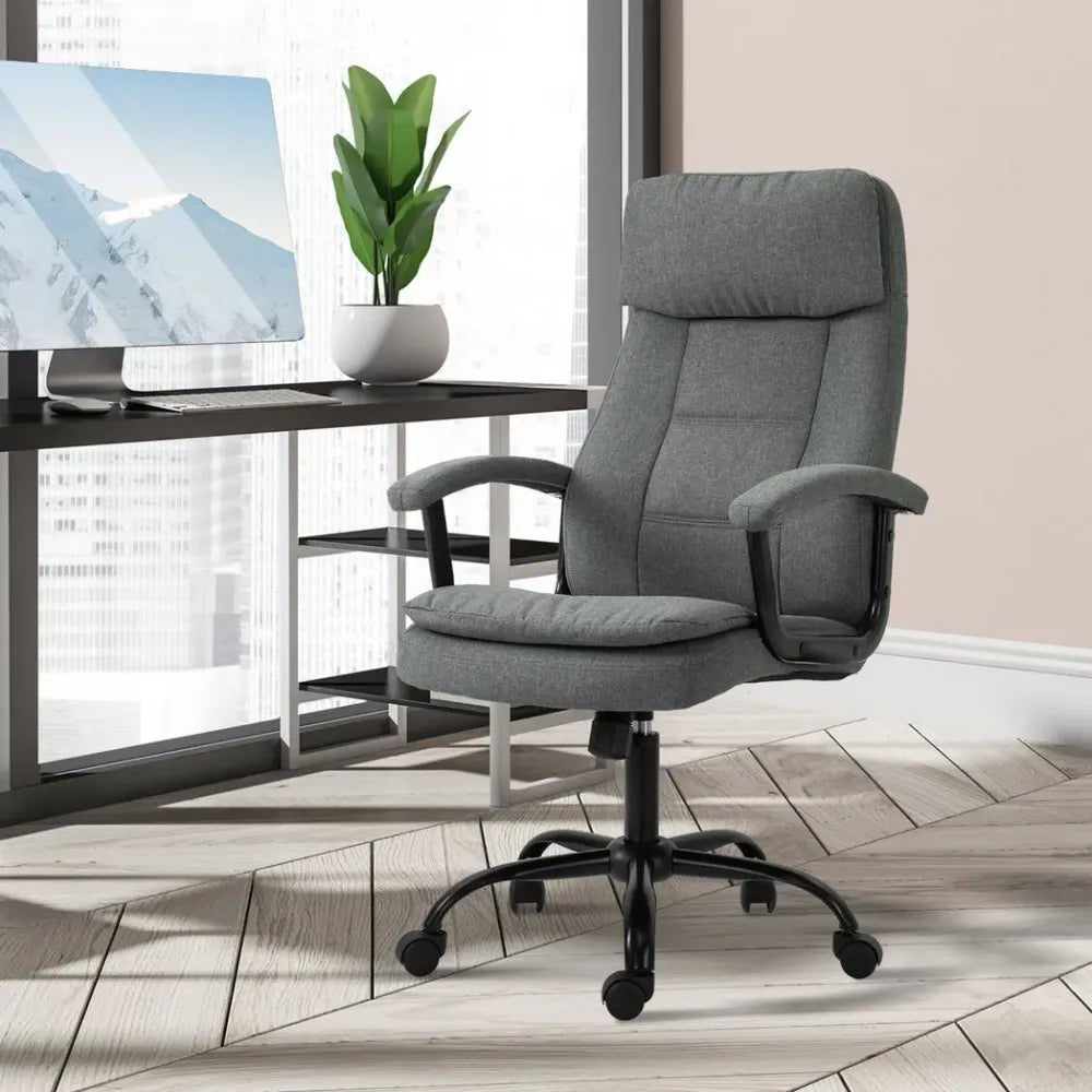 Revitalizing 2-Point Massage Office Chair - Adjustable Height, Grey Comfort