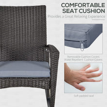 Load image into Gallery viewer, Outsunny Modern PE Rattan Outdoor Rocking Chair with Cushion - Grey Elegance
