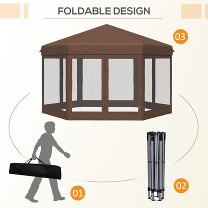 Adjustable Hexagonal Gazebo with Mosquito Net - Versatile Outdoor Shelter!