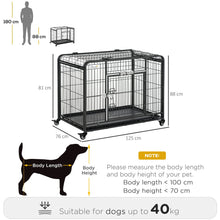 Load image into Gallery viewer, Extra Large PawHut Metal Dog Kennel with Locking Door &amp; Mobility Wheels
