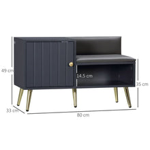 Load image into Gallery viewer, Stylish Shoe Bench with Cushion &amp; Storage – Modern Entryway Organizer in Grey
