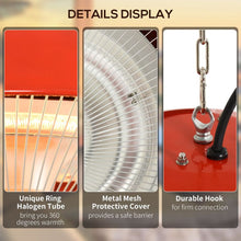 Load image into Gallery viewer, Patio Heater 1500W Electric Aluminium Ceiling Hanging Garden Light Lamp

