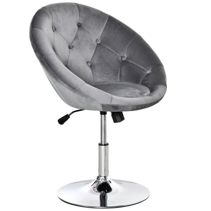 Retro Adjustable Swivel Bar Stool - Stylish Armless Tub Chair in Grey