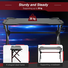 Load image into Gallery viewer, Ultimate Gaming Desk: Large Top, Steel Frame, Cup &amp; Headphone Holder Included!
