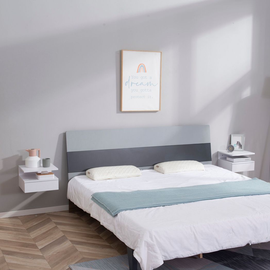 Elevate Your Space: HOMCOM Floating Nightstand Set with Drawer & Shelf