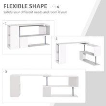 Load image into Gallery viewer, Revolutionary 360° Rotating L-Shaped Corner Desk - Sleek White Design
