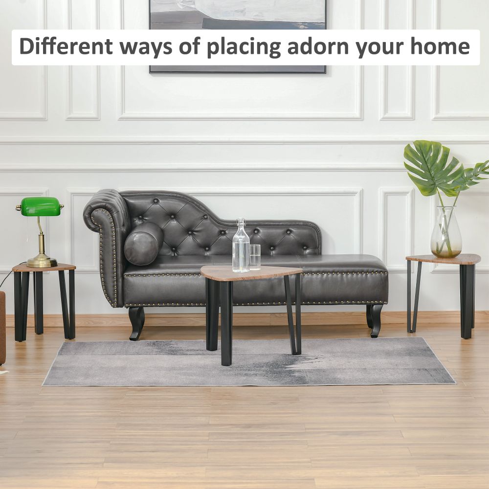 Versatile 3-Piece Stackable Coffee Table Set - Modern Walnut and Steel Design