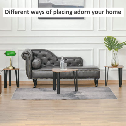 Versatile 3-Piece Stackable Coffee Table Set - Modern Walnut and Steel Design