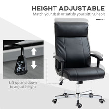 Load image into Gallery viewer, Vinsetto Massage Office Chair PU Leather Computer Chair w/ Tilt Function Black
