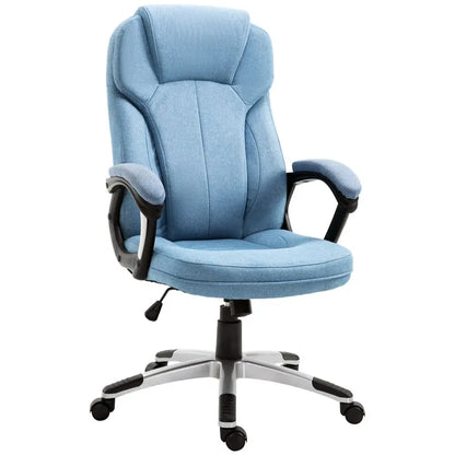 Ergonomic High Back Adjustable Office Chair with Armrests - Stylish Blue Comfort