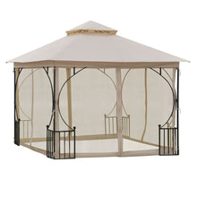 Load image into Gallery viewer, Durable 3m x 3m Beige Metal Gazebo - Waterproof &amp; UV-Resistant Outdoor Shelter
