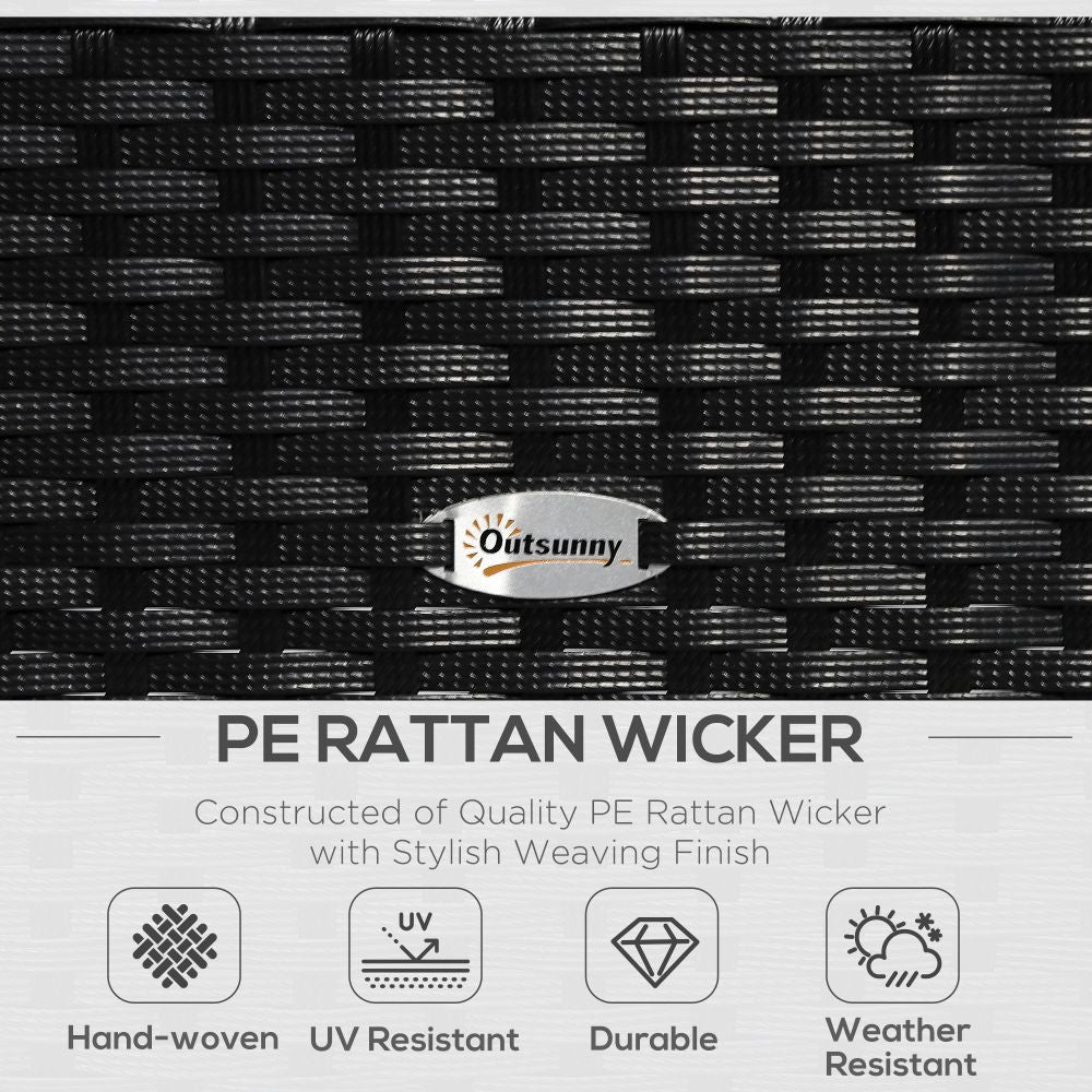 Elegant 4-Seater Rattan Garden Sofa Set with Cushions & Glass Table