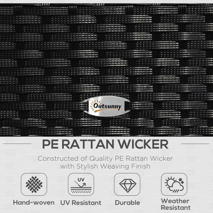 Elegant 4-Seater Rattan Garden Sofa Set with Cushions & Glass Table