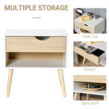 Load image into Gallery viewer, Modern Bedside Table with Drawer &amp; Shelf - Stylish Nightstand Solution
