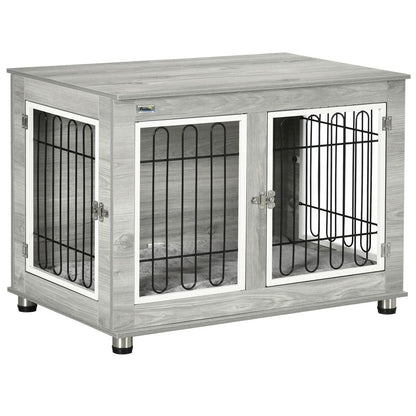 Stylish PawHut Dog Crate End Table: Cozy, Functional, and Secure for Pets!