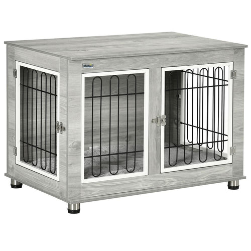Stylish PawHut Dog Crate End Table: Cozy, Functional, and Secure for Pets!