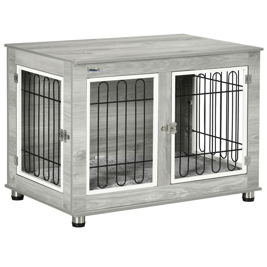 Stylish PawHut Dog Crate End Table: Cozy, Functional, and Secure for Pets!