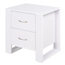 Load image into Gallery viewer, Elegant White 2-Drawer Bedside Table - Modern Storage Solution
