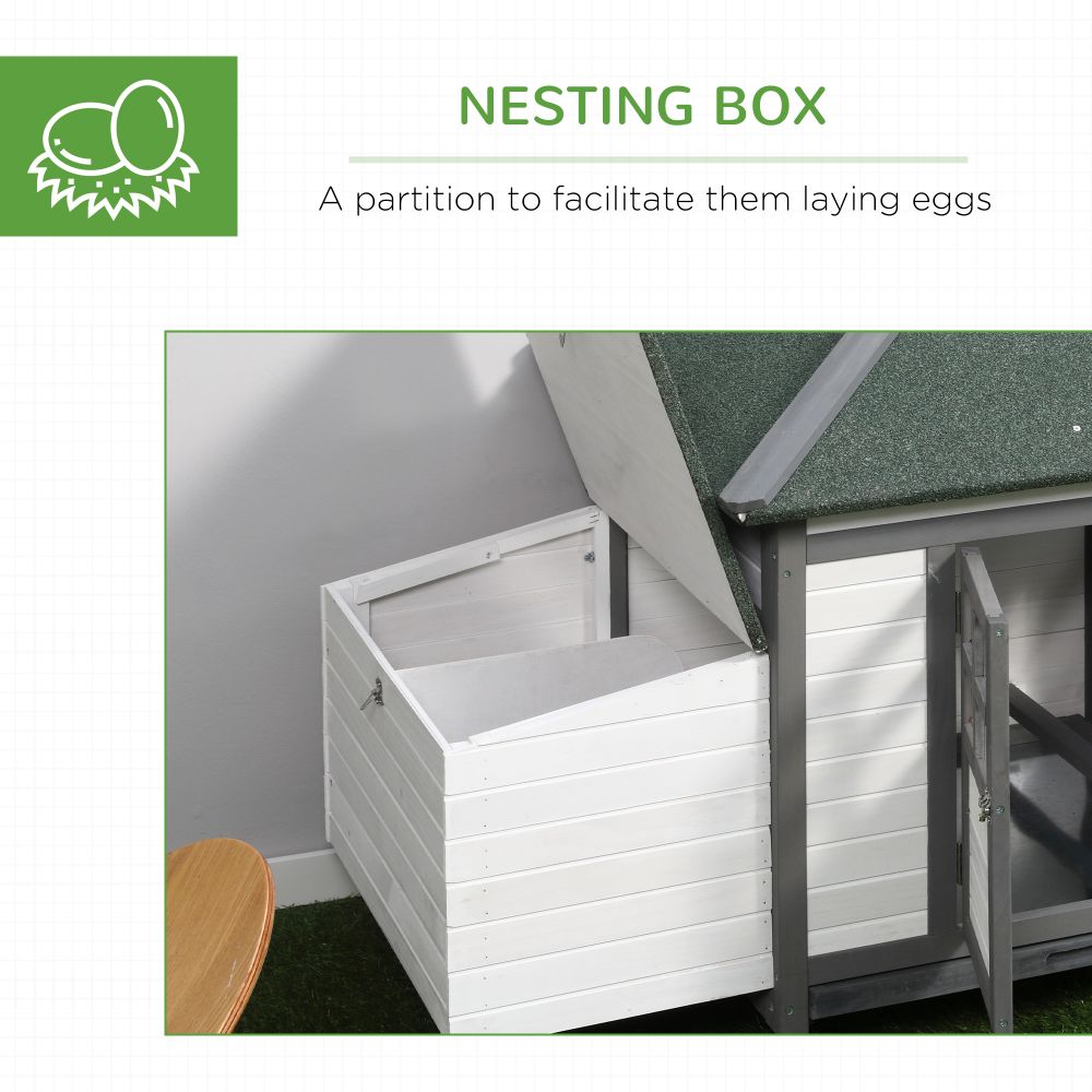 Deluxe Wooden Chicken Coop with Nesting Box & Outdoor Run - Secure & Stylish