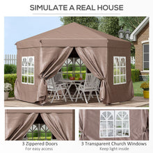 Load image into Gallery viewer, Outsunny 4m Hexagonal Metal Frame Garden Gazebo - Stylish Shelter &amp; Privacy
