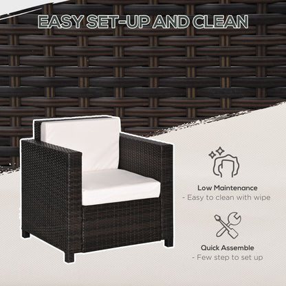 Cozy Rattan Garden Armchair - Fire-Resistant with Plush Cushions & Supportive Design