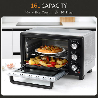 Compact 16L Mini Convection Oven with Timer & Grill – Perfect for Any Kitchen!