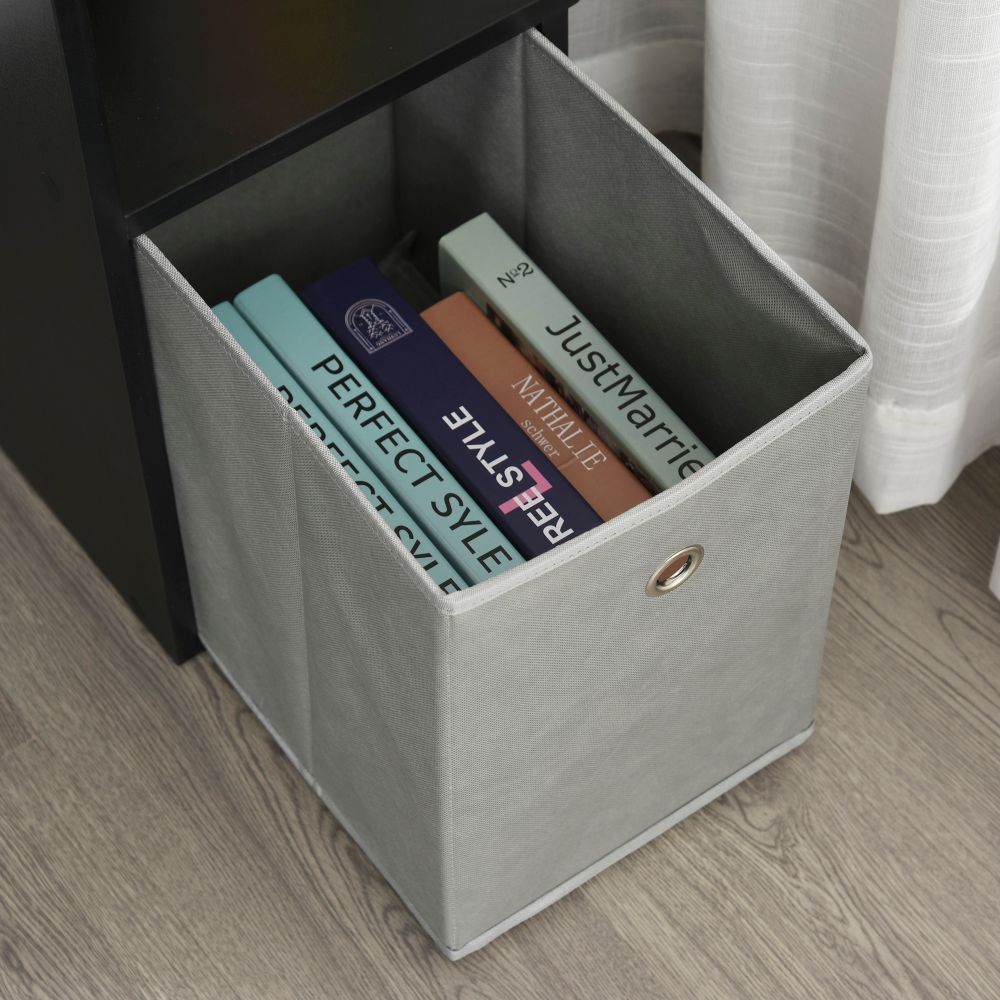 Unique Black Computer Desk with Sliding Keyboard Tray & Storage Solutions