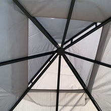 Load image into Gallery viewer, Elegant 4x3.35m Metal Gazebo with Dual Roof, Privacy Curtains &amp; Bug Netting
