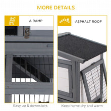 Load image into Gallery viewer, Deluxe 2-Tier Wooden Rabbit Hutch with Easy-Clean Tray &amp; Weather Protection
