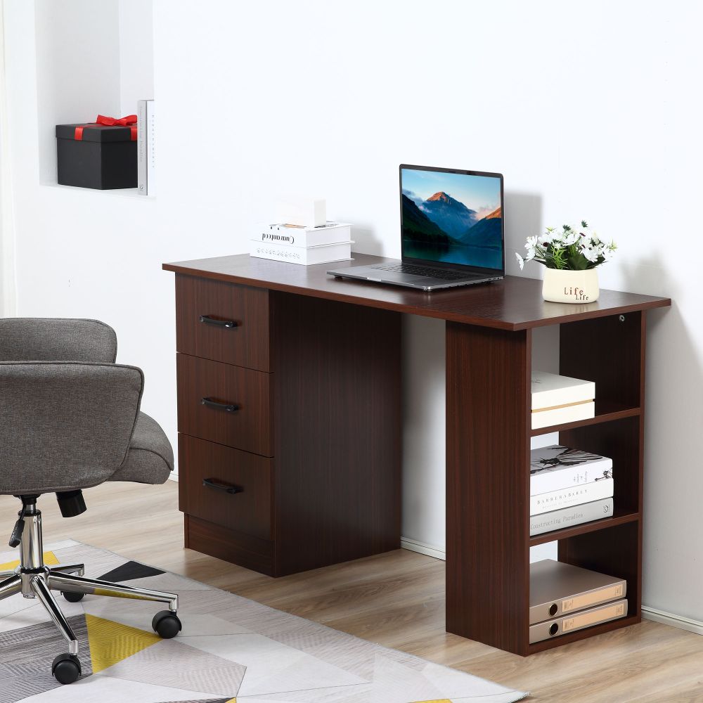 HOMCOM Modern Storage Desk: Stylish Writing & Study Table for Home Office