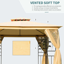 Load image into Gallery viewer, Stylish 3x3m Beige Double Top Gazebo with Mesh, Perfect for Any Outdoor Event!
