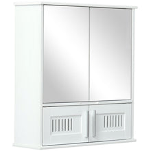 Load image into Gallery viewer, White Wall-Mounted Bathroom Mirror Cabinet with Double Doors &amp; Storage
