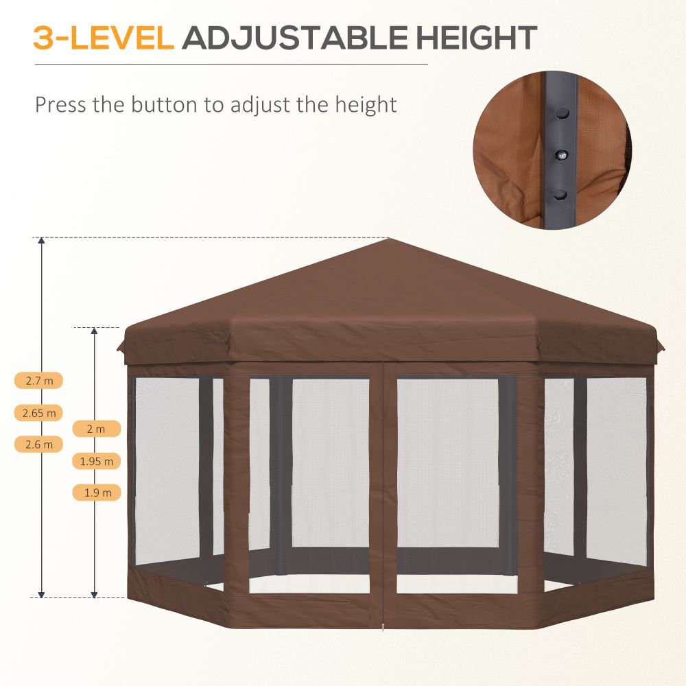 Adjustable Hexagonal Gazebo with Mosquito Net - Versatile Outdoor Shelter!