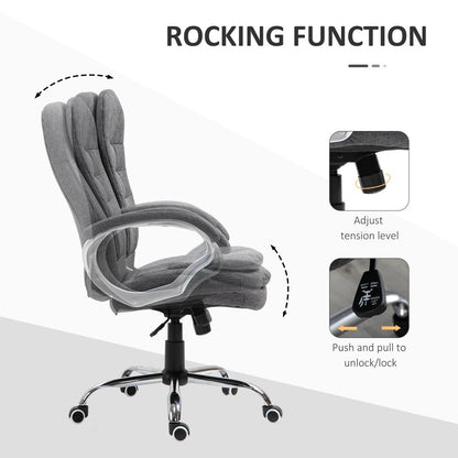 Office Chair Rock 360 Degree Swivel Adjustable Height Lumbar Support Vinsetto