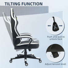 Load image into Gallery viewer, Ultimate Racing Gaming Chair with Lumbar Support &amp; Sleek Design - Black/White
