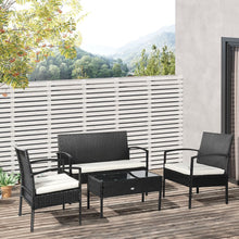 Load image into Gallery viewer, Elegant 4-Seater Rattan Garden Sofa Set with Cushions &amp; Glass Table
